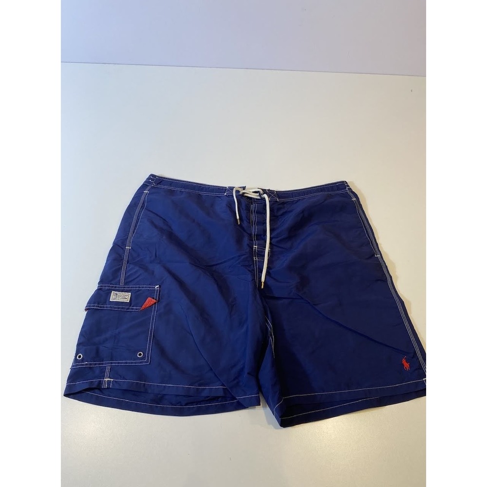 Polo Ralph Lauren Swim Trunks Mens 2XB Blue Board Shorts Big Size Nylon Pocket